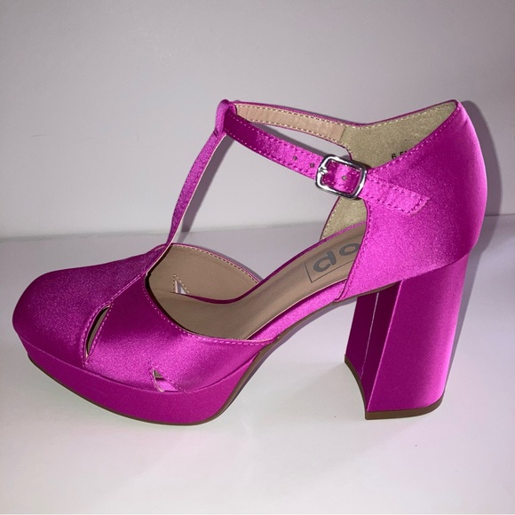 NIB Pop Westerly Barbie Hot Pink Satin Heels NEW Valentines Day Y2K Retro Shoes - Picture 9 of 17